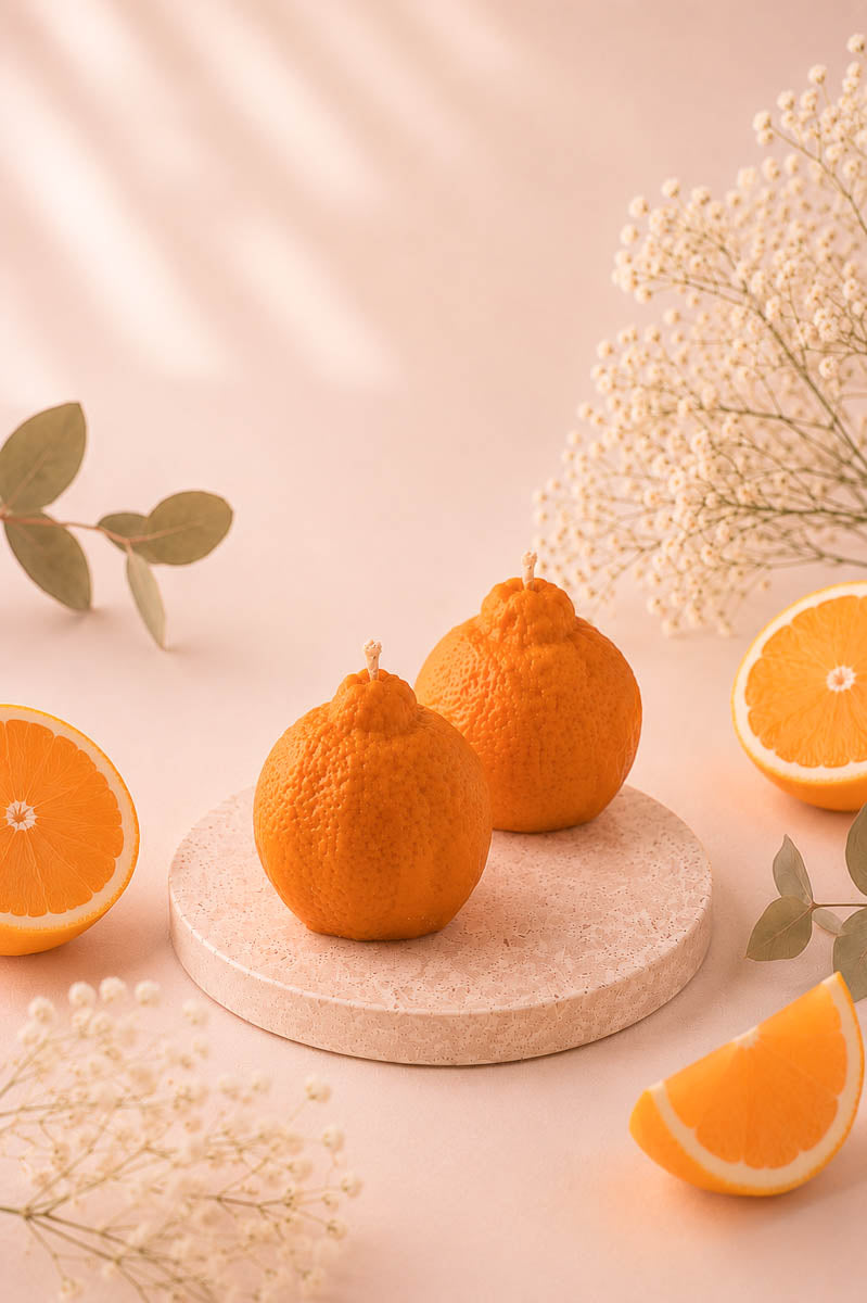 Orangen Kerze