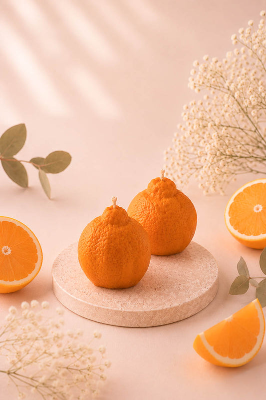Orangen Kerze